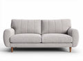 Two-seater sofa in light gray fabric with wooden legs 180 x 90 x 85cm