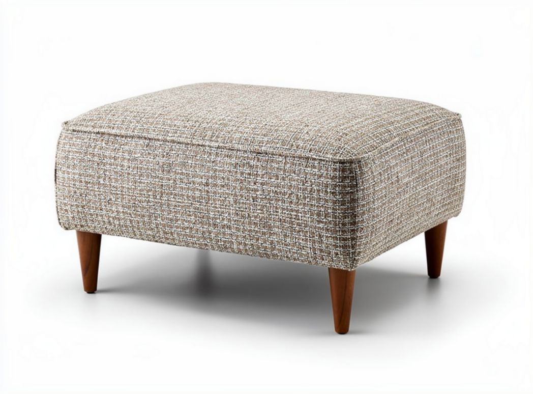 Fabric ottoman with geometric pattern 80 x 80 x 40cm for living room use