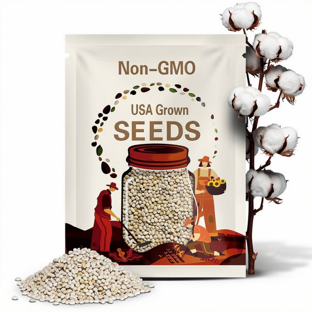 100 White Cotton Gossypium Seeds Non-Gmo Shipped With Tracking