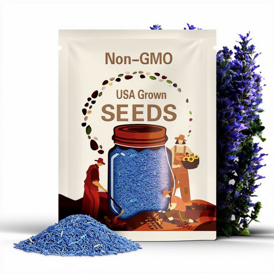 50pcs Blue Teddy Bear Sunflower Seeds - Stunning Annual Blooms for Your Garden Non GMO Heirloom Garden - Planting Instructions for Easy Grow